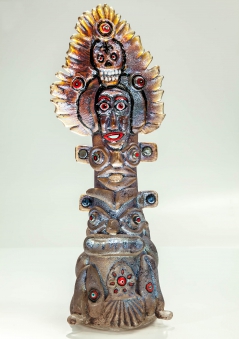 Flaming Glass Totem Pole